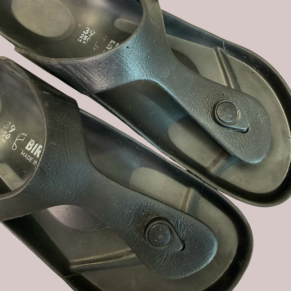 Birkenstock Gizeh Essentials EVA Women EU 39 Slide Thong Sandal Black Waterproof - Picture 9 of 11
